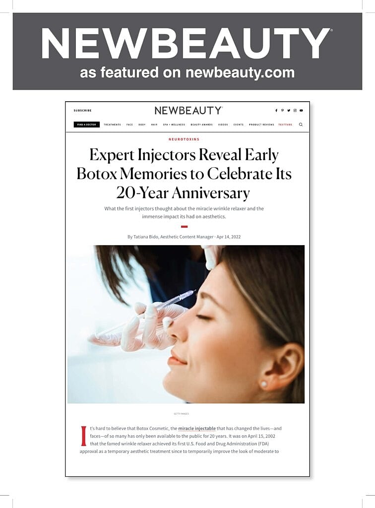 Botox anniversary article from NewBeauty magazine