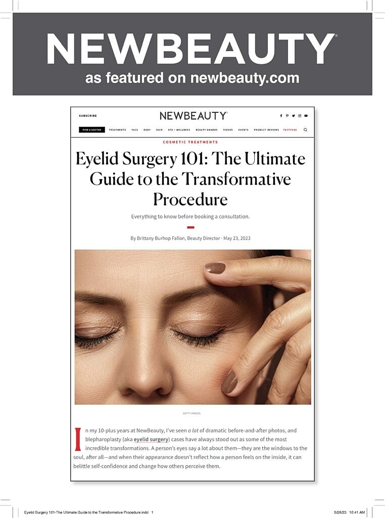 Eyelid surgery article from NewBeauty magazine.