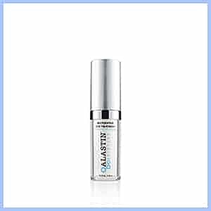 Skincare serum in a silver pump bottle.