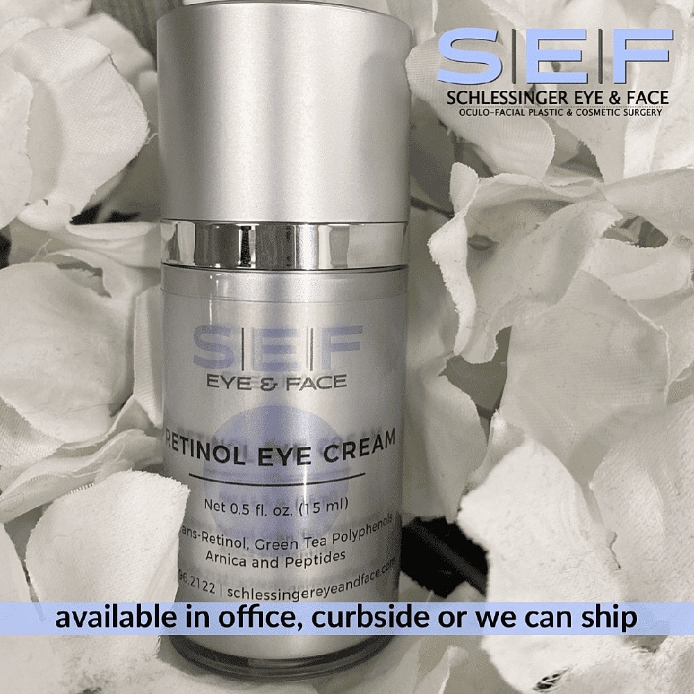 Retinol eye cream in decorative packaging