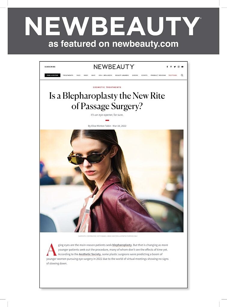 Article on blepharoplasty and cosmetic surgery trends.