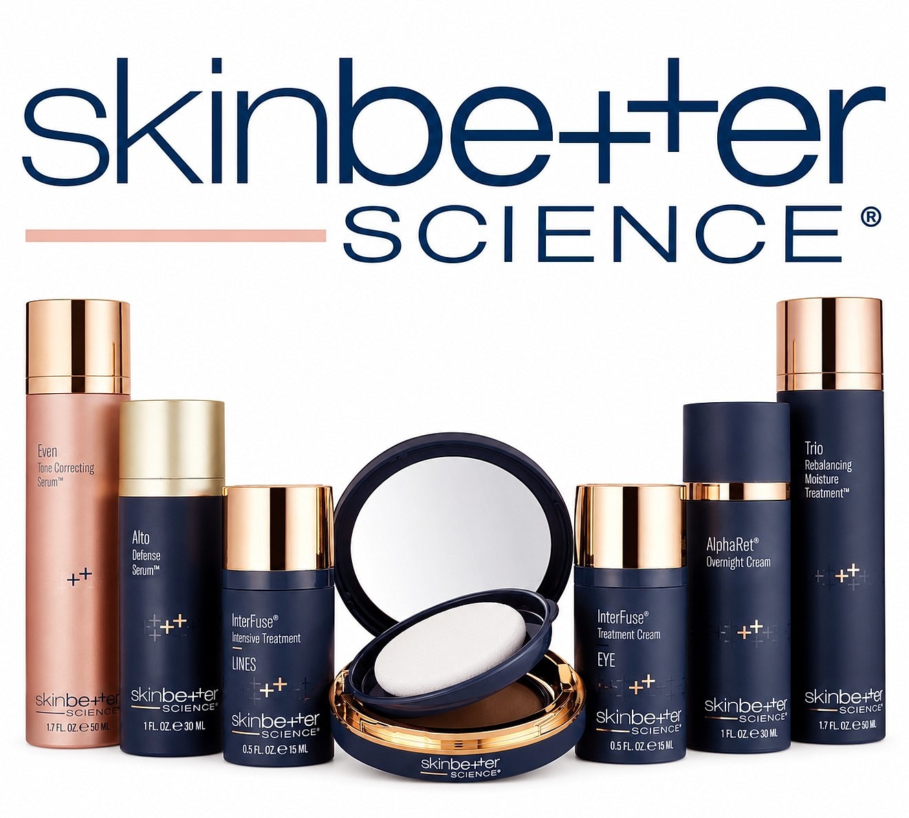 Skinbetter Science skincare product lineup display.