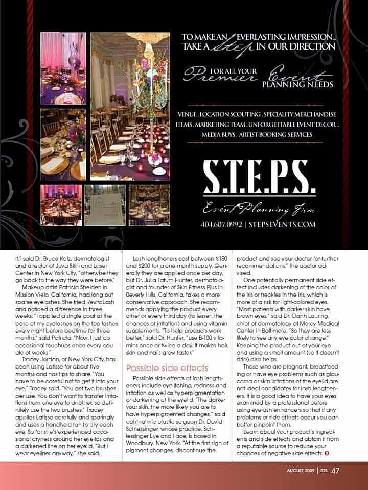 Event planning services advertisement and decor images.