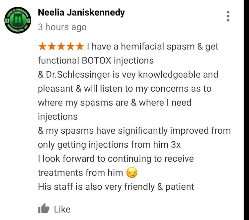 Schlessinger Eye & Face Testimonial