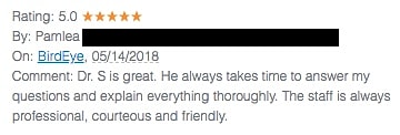 Schlessinger Eye & Face Testimonial