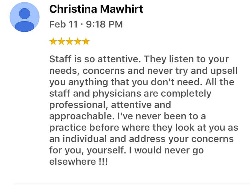 Schlessinger Eye & Face Testimonial