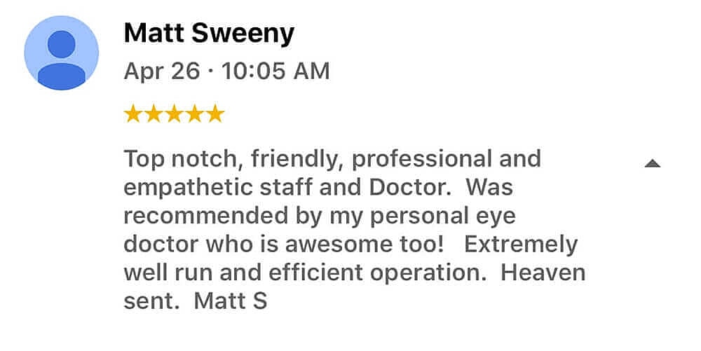 Schlessinger Eye & Face Testimonial