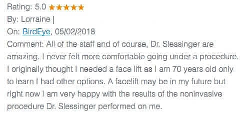 Schlessinger Eye & Face Testimonial