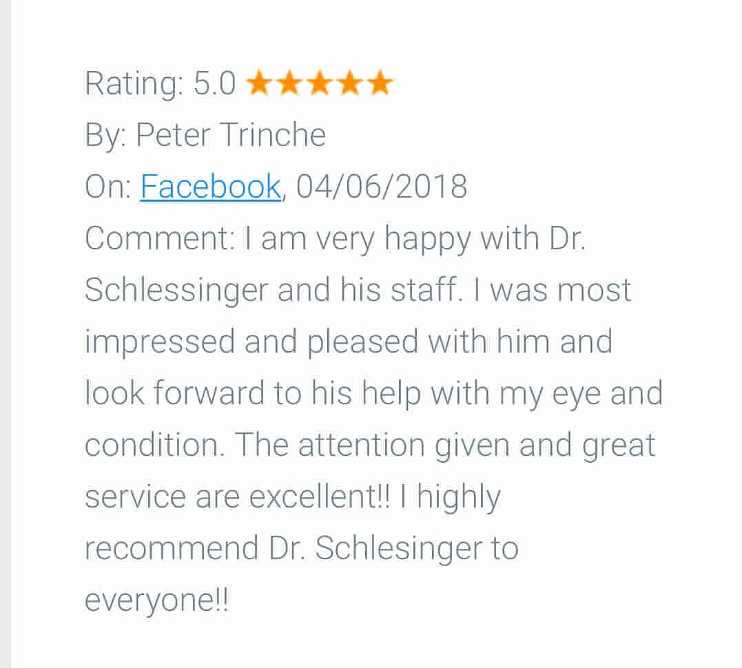 Schlessinger Eye & Face Testimonial