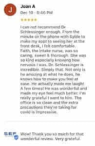 Schlessinger Eye & Face Testimonial