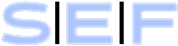 Stylized text "SEF" on black background