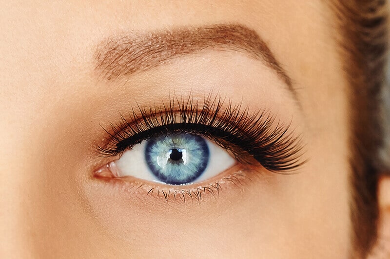 close up of woman's eyebrow and eye