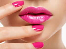 Pink nails and lips