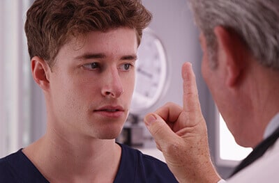 Man having eyes tested