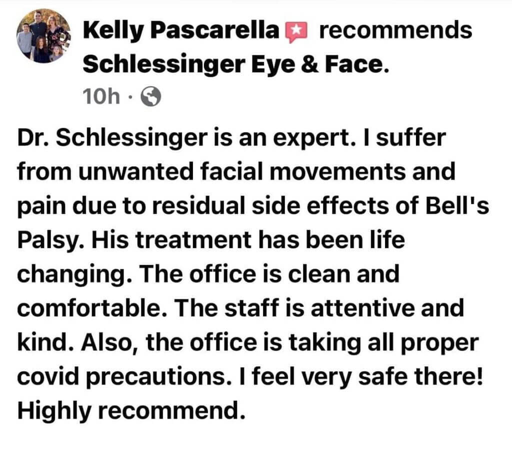 Schlessinger Eye & Face Testimonial