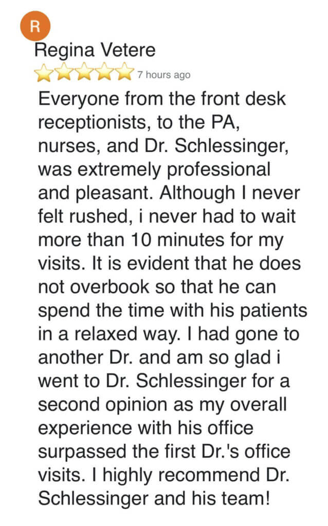 Schlessinger Eye & Face Testimonial